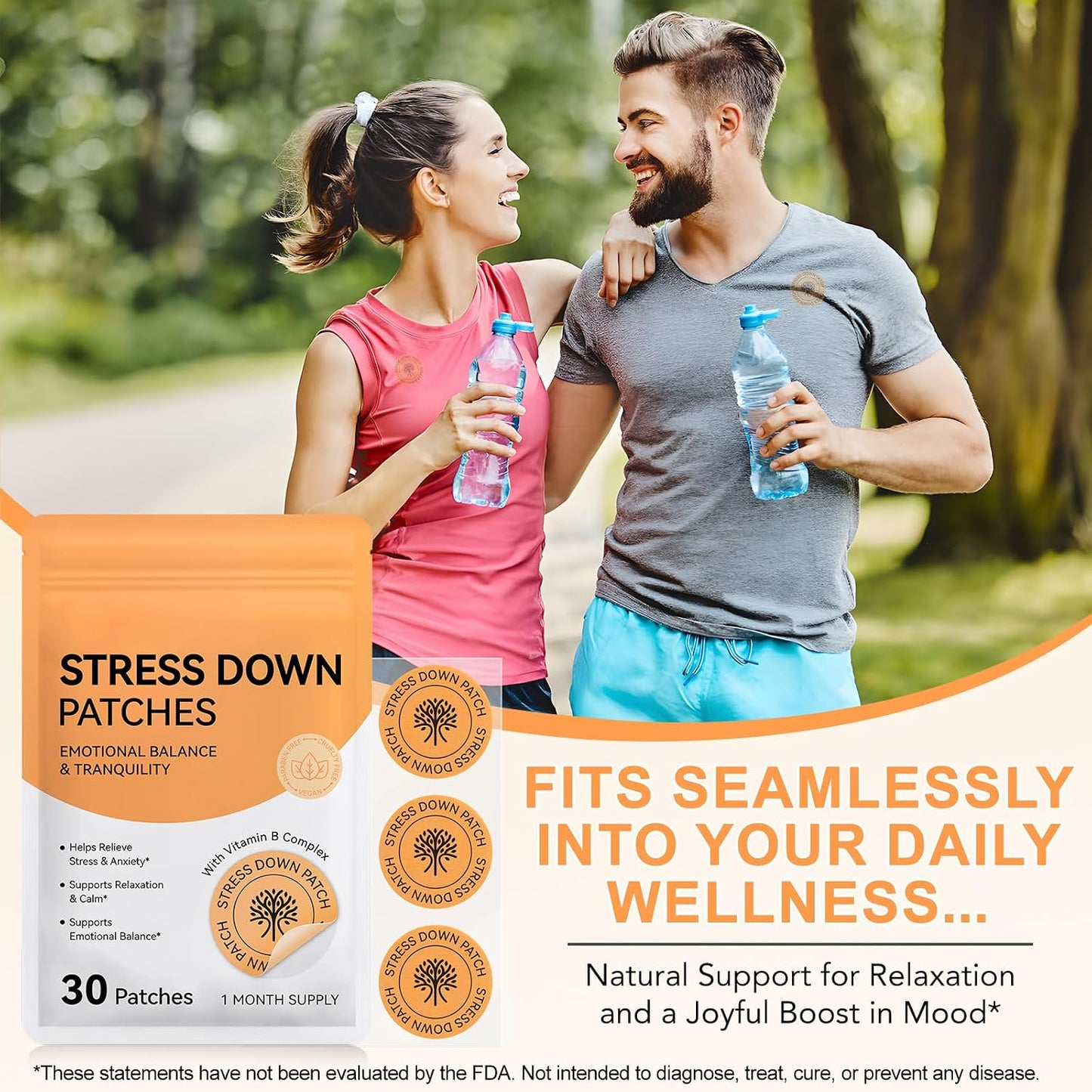 Stress down Patches – Plant-Based Stress & Anxiety Support for Daily Calm, Gentle Botanical Transdermal Patches to Ease Tension, Support Relaxation, Improve Focus & Emotional Balance for Adults
