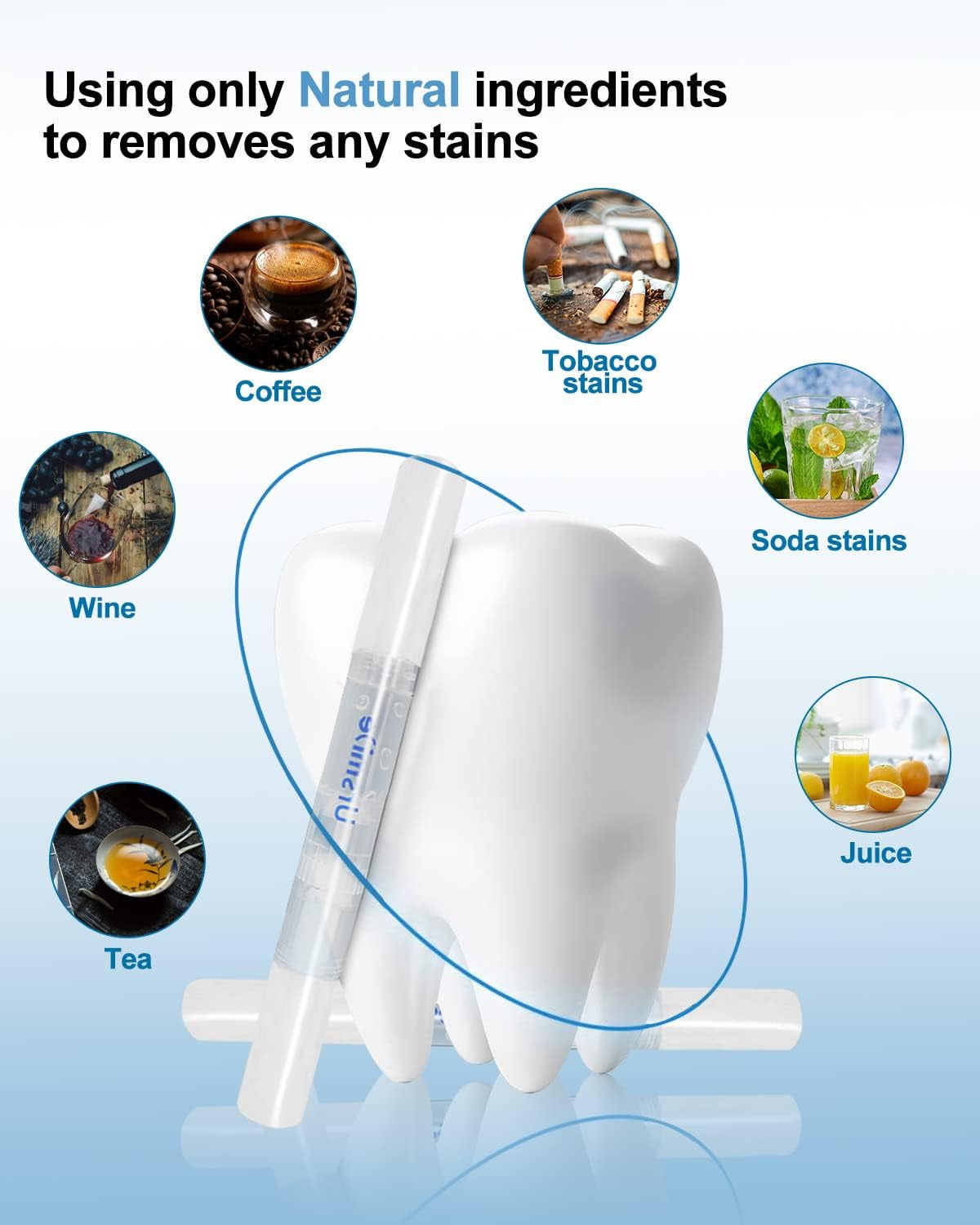 Teeth Whitening Kit with LED Light for Sensitive Teeth and Tooth Whitening System, Home Teeth Whitener with 3 Teeth Whitening Gel Refill Pens, Color Plate, Tray - White